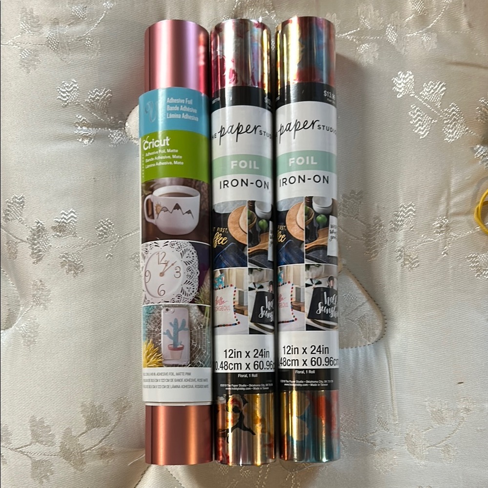 Foil Adhesive/Iron-On Crafting Rolls Set